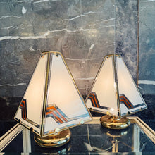 Load image into Gallery viewer, VINTAGE / 1970s Italian Gold, Glass + Marble Floor and Table Lamps