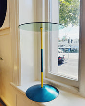 Load image into Gallery viewer, VINTAGE / Side Table w/Blue glass top
