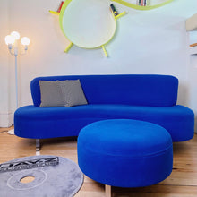 Load image into Gallery viewer, FANTASY #425 / Curved Cobalt Blue Cloud Sofa + Ottoman
