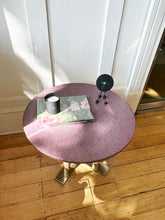 Load image into Gallery viewer, VINTAGE / Brass, Timber &amp; Terrazzo Side Table
