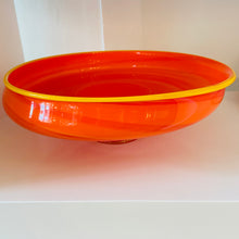 Load image into Gallery viewer, VINTAGE / Hand Blown Orange Italian Glass Tilt Bowl
