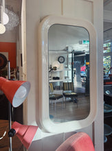 Load image into Gallery viewer, VINTAGE / White Plastic Framed Mirror
