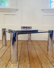 Load image into Gallery viewer, VINTAGE/ Chrome Tubular Coffee Table in the Manner of Mario Bellini

