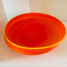 Load image into Gallery viewer, VINTAGE / Hand Blown Orange Italian Glass Tilt Bowl
