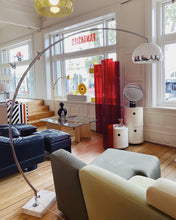 Load image into Gallery viewer, HARVEY GUZZINI / 1970s Chrome + Marble Italian Arc Lamp
