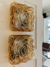 Load image into Gallery viewer, ERCO / Vintage Floral Flush/Wall Mount Lights - Amber Glass
