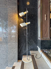 Load image into Gallery viewer, OSLO / 1980s Ivory Space Age Dual Head Floor Lamp
