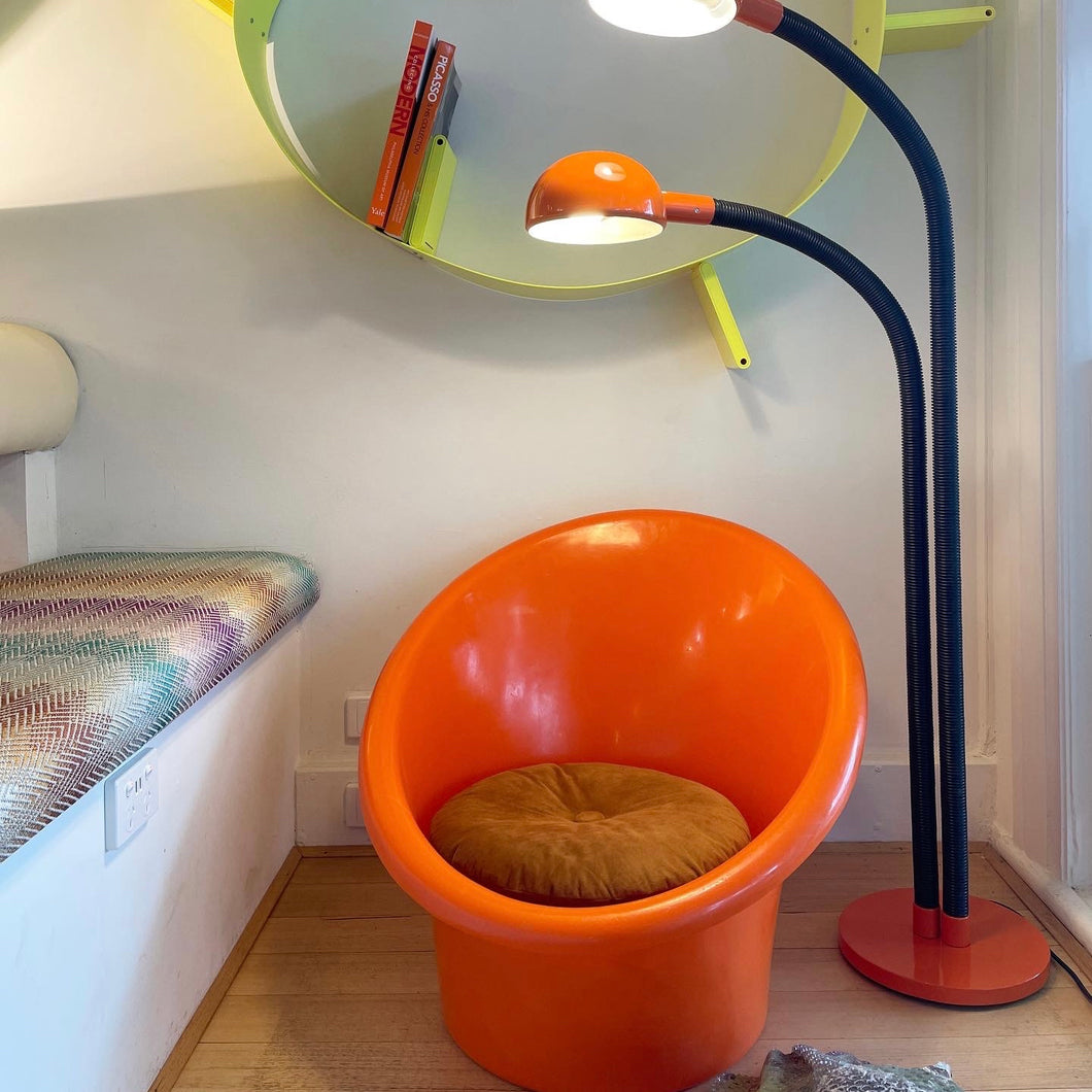 PLASTEX / Orange Tub Chair with Cushion