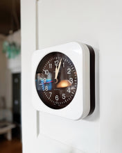 Load image into Gallery viewer, RETRO / 1970s Plastic White &amp; Brown Wall Clock
