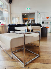 Load image into Gallery viewer, VINTAGE / Chrome U Table w/Smokey Glass Top
