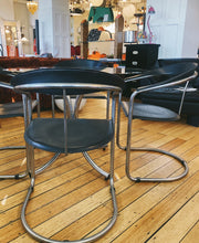 Load image into Gallery viewer, POST MODERN / 1980s Italian Canasta Chrome + Leather Chairs
