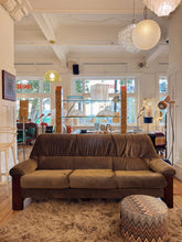 Load image into Gallery viewer, VINTAGE / Three Seater Velour Sofa
