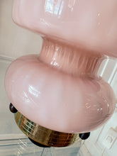 Load image into Gallery viewer, VINTAGE / Pink Mottled Glass Lamp w/Brass Base
