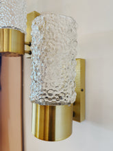 Load image into Gallery viewer, VINTAGE / Pair of Bubble Glass with Brushed Brass Lampholder
