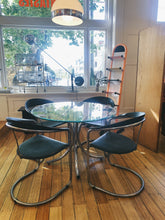 Load image into Gallery viewer, POST MODERN / 1980s Italian Canasta Chrome + Leather Chairs
