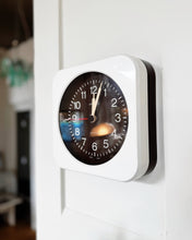 Load image into Gallery viewer, RETRO / 1970s Plastic White &amp; Brown Wall Clock
