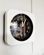Load image into Gallery viewer, RETRO / 1970s Plastic White &amp; Brown Wall Clock
