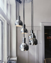 Load image into Gallery viewer, MID CENTURY / Five Drop Chrome Cascading Pendant

