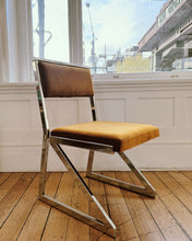 Load image into Gallery viewer, MILO BAUGHMAN / 1970s Chrome &amp; Velour Dining Chairs - Set of 4
