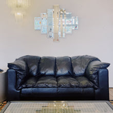 Load image into Gallery viewer, POST MODERN / Black Leather Puffer Sofa
