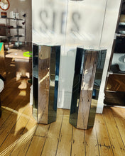 Load image into Gallery viewer, ART DECO / Blue &amp; Chrome Mirrored Plinths
