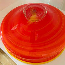 Load image into Gallery viewer, VINTAGE / Hand Blown Orange Italian Glass Tilt Bowl
