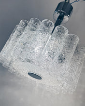 Load image into Gallery viewer, DORIA LEUCHTEN / German 1960s Single Tier Glass Tube Chandelier
