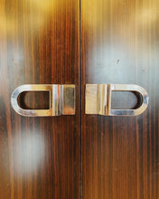Load image into Gallery viewer, VINTAGE / Chocolate &amp; Chrome Illuminated Foyer Station with Mirror + Coat Rack
