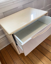 Load image into Gallery viewer, VINTAGE / Palm Beach Cream Lacquered Bedside Tables
