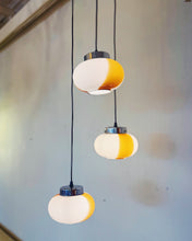 Load image into Gallery viewer, 1970s VINTAGE / Amber Swirl 3-Tier Cascading Pendant
