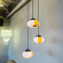 Load image into Gallery viewer, 1970s VINTAGE / Amber Swirl 3-Tier Cascading Pendant
