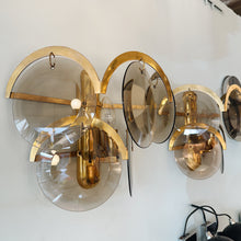 Load image into Gallery viewer, VINTAGE / Smokey Bronze Wall Sconces In The Manner of Vistosi
