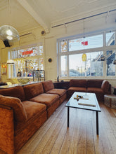 Load image into Gallery viewer, VINTAGE MODULAR / 1970s Cognac Terry/Velour sofa
