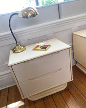 Load image into Gallery viewer, VINTAGE / Palm Beach Cream Lacquered Bedside Tables
