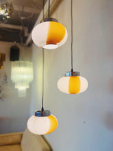 Load image into Gallery viewer, 1970s VINTAGE / Amber Swirl 3-Tier Cascading Pendant

