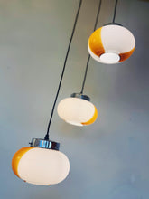 Load image into Gallery viewer, 1970s VINTAGE / Amber Swirl 3-Tier Cascading Pendant
