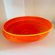 Load image into Gallery viewer, VINTAGE / Hand Blown Orange Italian Glass Tilt Bowl
