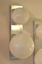 Load image into Gallery viewer, VINTAGE / Chrome &amp; Glass Wall Sconces
