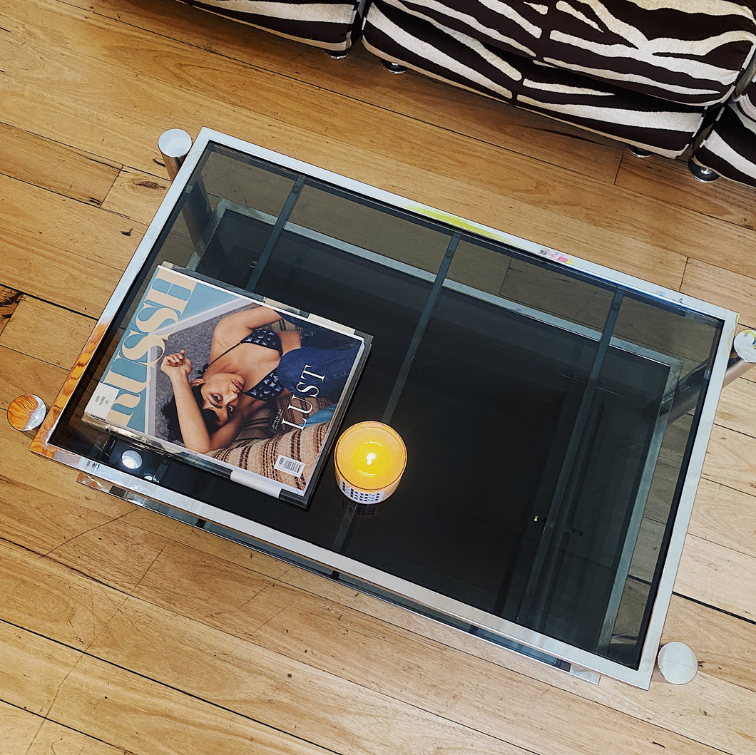 VINTAGE / Heavy Chrome Coffee Table