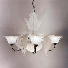 Load image into Gallery viewer, MURANO / 1980s Venetian Milky Glass Chandelier
