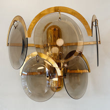 Load image into Gallery viewer, VINTAGE / Smokey Bronze Wall Sconces In The Manner of Vistosi
