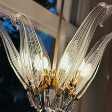 Load image into Gallery viewer, FRANCO LUCE / Seguso Giant Leaf Murano Glass Chandelier
