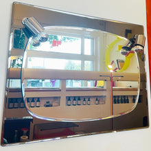 Load image into Gallery viewer, FONTANA ARTE / 1970s Bronze + Chrome Mirror w/ Chrome Cap Lights
