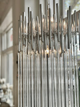 Load image into Gallery viewer, GAETANO SCIOLARI / Chrome + Glass Cascade Pendant Lamp

