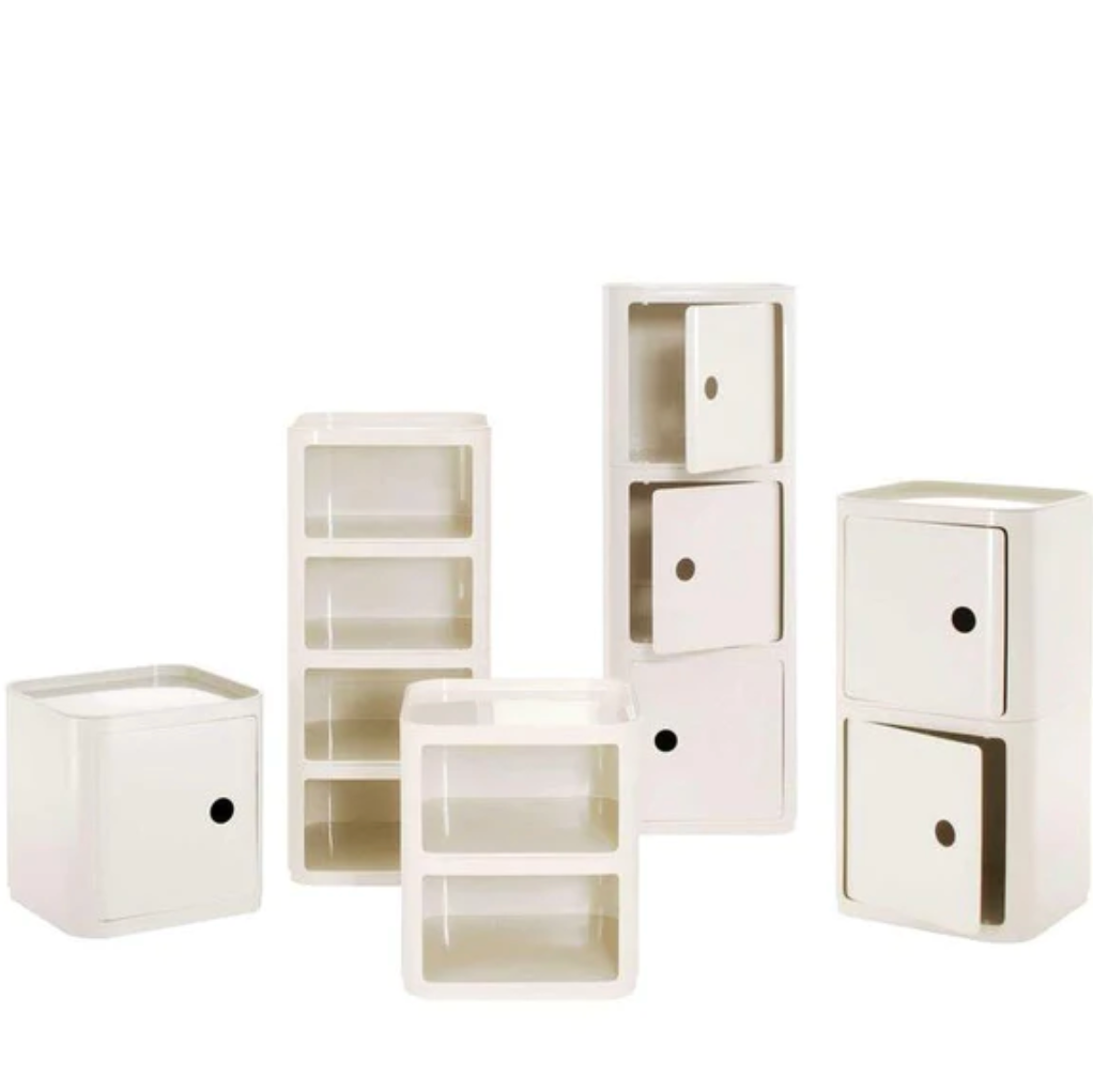 KARTELL / White Square Componibili Modular Storage Unit by Anna Castelli Ferrieri