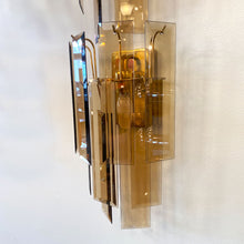 Load image into Gallery viewer, 1970&#39;s GLASS SCONCES / Smokey Bronze Glass Prism Wall Lights
