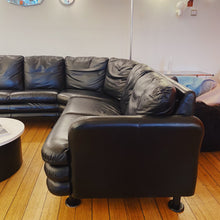 Load image into Gallery viewer, FANTASY #350 / Post Modern Liquorice Leather Seven Seater Sofa

