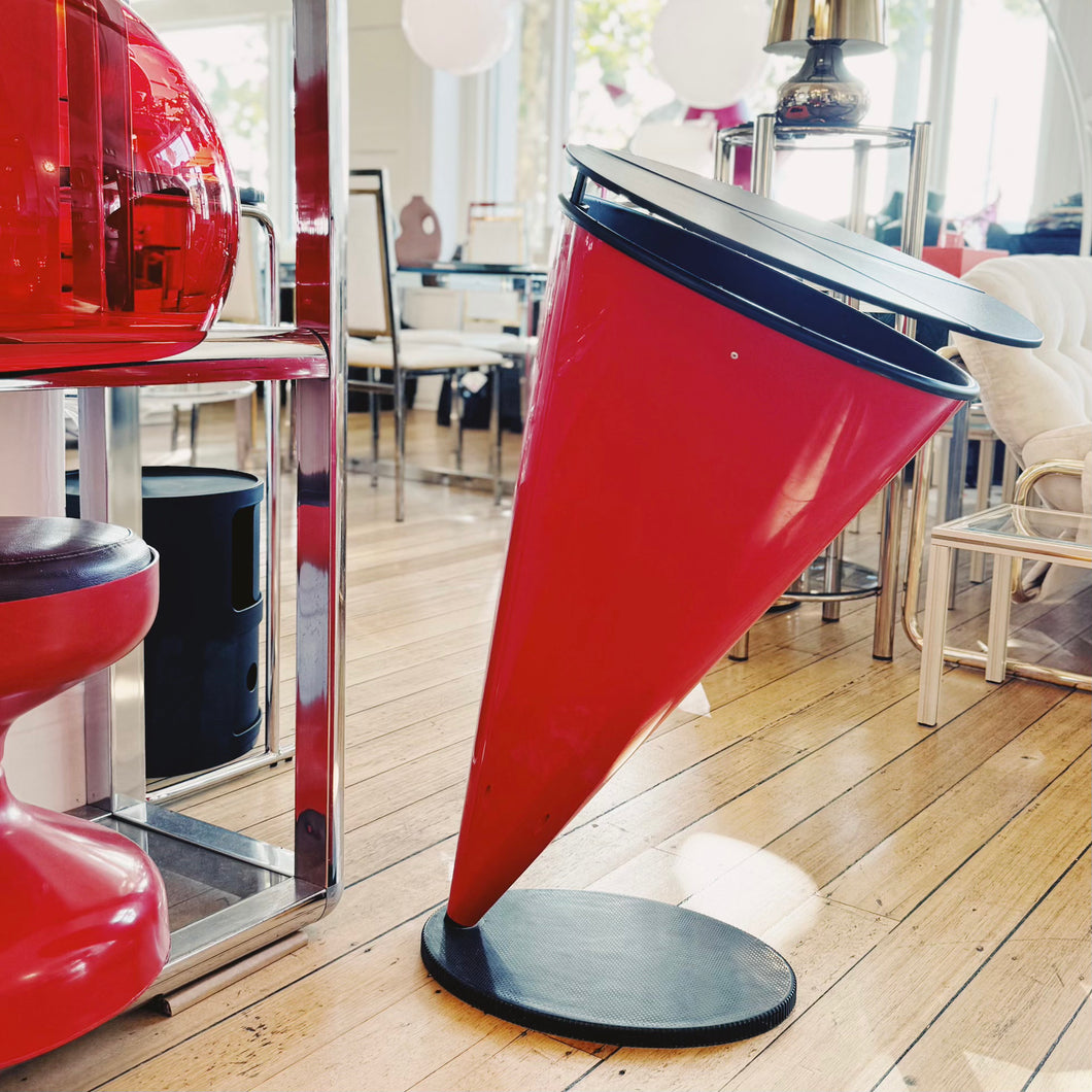 KARTELL / 1980s Conical Wastepaper Basket designed by by Angelo Cortesi + Sergio Chiappa-Gatto