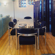 Load image into Gallery viewer, FANTASY #284 / Vintage Chrome &amp; Dark Sapphire Dining Setting

