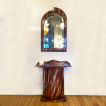 Load image into Gallery viewer, FANTASY #335 / Cardinal Ruby Hand Italian Marble Look Mirror + Console

